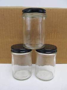 lot 248 image: Vintage NOS Full Case of 48 Thick Glass Screw-Top Jars