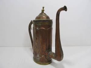 lot 288 image: Antique Copper & Brass Teapot 