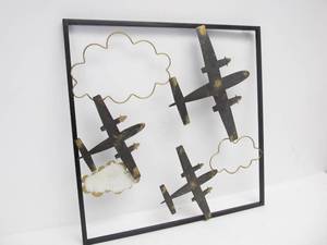 lot 238 image: Contemporary WW2 Style Aircraft Metal Wall Hanging