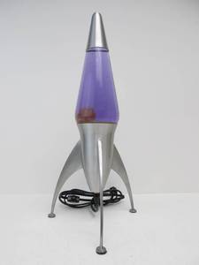 lot 319 image: Working Brushed Metal Rocket Lava Lamp