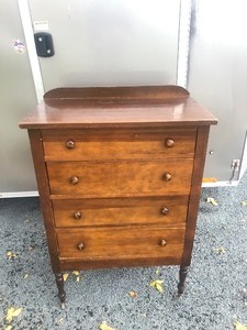 lot 330 image: Antique Chest of Drawers Dresser on Casters