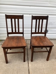 lot 333 image: Set of 4 Antique Oak dining Chairs & Pair of Side chairs