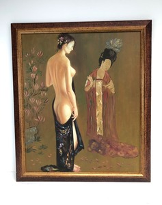 lot 145 image: Framed Chinese Oil on Canvas Nude Painting 