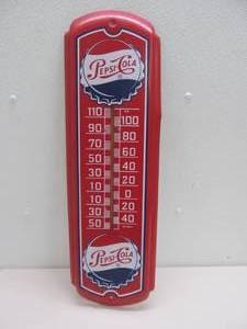 vintage metal Pepsi cola thermometer