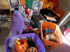 lot 702 image: (4) Totes With Halloween ItemsDc...