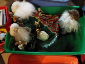lot 711 image: (5) Totes & Box Full of Christmas D...