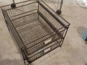 lot 593 image: Metal Vintage 2 Drawer File Cabinet...