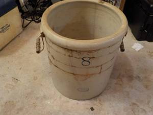 lot 596 image: #8 Crock With Handles See Photos...