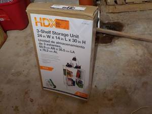 lot 625 image: HDX 3 Shelf Storage Unit New In Bo...