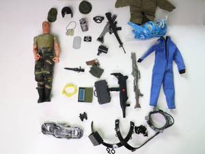 lot 128 image: VINTAGE GI JOE WITH HUGE LOT OF TACTICAL EQUIPMENT
