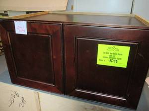 lot 921 image: Wood Cabinet 25 X 33...