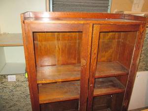 lot 922 image: Wood Display Cabinet 36.5 X 12 X ...
