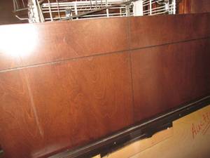lot 932 image: 2 BEAUTIFUL WOOD FULL SIZE WALL HANG HEADBOARDS