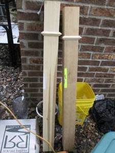 lot 994 image: Solid Wood Unfinished Stairway Rail Post