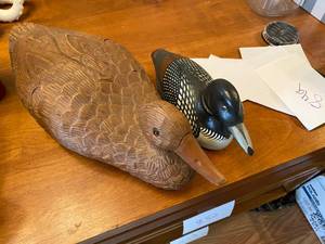 lot 849 image: Solid Wood Heavy Carved Duck (18) ...