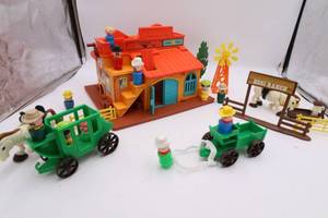 lot 180 image: VINTAGE FISHER PRICE WESTERN TOWN.