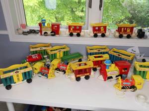 lot 177 image: FISHER PRICE VINTAGE TRAINS, TRAINS, TRAINS, TRAINS...