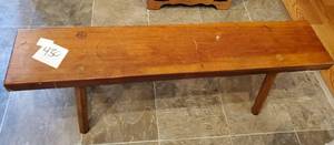 lot 430 image: ANTIQUE WOODEN BENCH WITH WOODEN LEGS