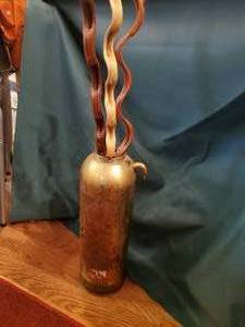 lot 757 image: ANTIQUE BRASS FIRE EXTINGUISHER UMBRELLA STAND