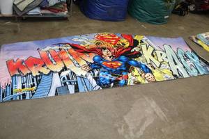 Super-man Inflatable bounce house Wall Banner 12x5