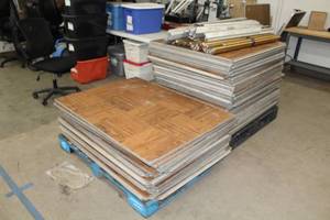 Lot of (48) Dance Floor Wood Floor Tiles 3x4 with Hardware