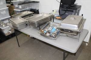 Lot of (3) Chafing Sets with Extra Pans, Lids and Fuel