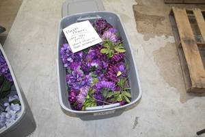 Lot of (Over 300) Purple Flowers Short Stems For Foam Arrangements