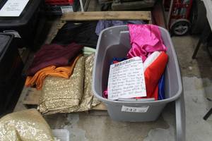 Lot of (19) Tablecloths Round 120 Champagne SequinRoyal Blue SatinRed PolyesterWhite Crushed TaffetaHot Pink SatinDark OrangeLight GreenBurgundyCharcoal Crushed TaffetaBlack Satin