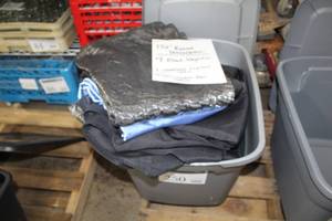 Lot of (16) Tablecloths Round 132 Black PolyesterCharcoal Crushed SatinCornflower Blue Satin