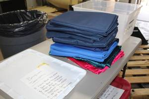 Lot of (19) Banquet Tablecloths Navy BlueDark BlueRoyal BluePeacock BlueEggplantHot PinkLight Pink