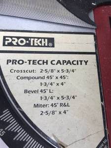lot 101 image: Pro-Tech Ten Inch Compound Miter Saw