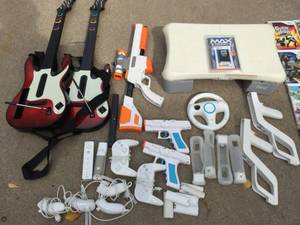 lot 104 image: Huge Lot Of WII Accessories  and WII And PS Games