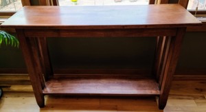 lot 222 image: Wooden Sofa Table- Mission Style