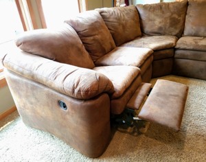 lot 240 image: Beautiful Brown Mircosuede Sectional