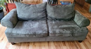 lot 322 image: Four Piece Sage Colored Living Room Set