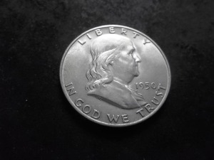 lot 74 image: 1950 D Franklin Half Dollar