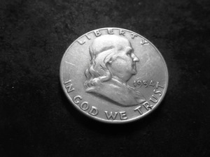 lot 86 image: 1954 S Franklin Half Dollar