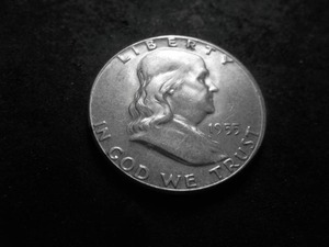 lot 88 image: 1955 Franklin Silver Half Dollar (Bugs Bunny Strike)