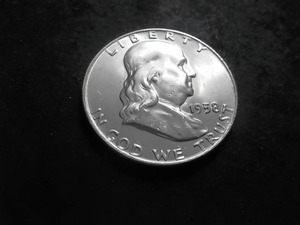 lot 93 image: 1958 D  Franklin Half Dollar