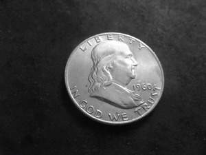 lot 97 image: 1960 D Franklin Half Dollar