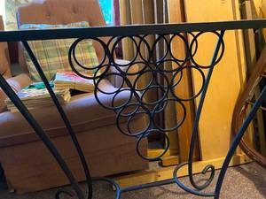 lot 15 image: Tile and Rot Iron Table