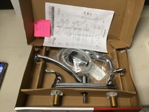 Delton 2-Handle Standard Kitchen Faucet with Side Sprayer in Polished Chrome