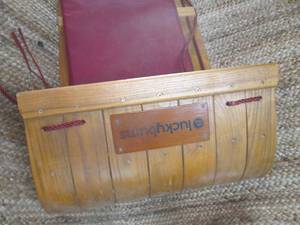 lot 23 image: Very Nice Wooden Snow Toboggan With...