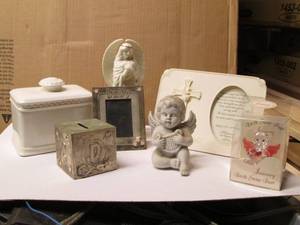 lot 34 image: Baby Keepsakes, Bank, Frames, Angel...