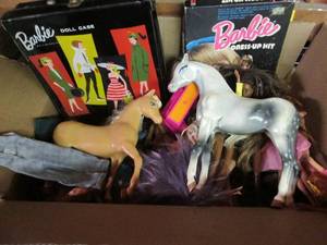 lot 69 image: Box Of Barbies, Horses & Accessori...