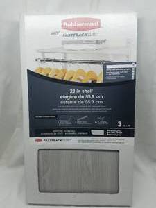lot 87 image: Rubbermaid FastTrack 22-in Driftwood Grey Wood Shelf-Open Box