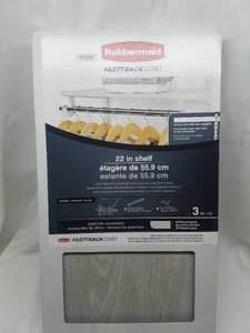 lot 86 image: Rubbermaid FastTrack 22-in Driftwood Grey Wood Shelf-Open Box