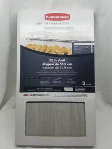 lot 85 image: Rubbermaid FastTrack 22-in Driftwood Grey Wood Shelf-Open Box