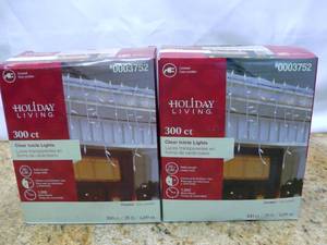 lot 24 image: Holiday Living 300-Count Constant White Mini Incandescent Plug-In Christmas Icicle Lights SKU 0003752 Retails $12.98 (Qty2)-New