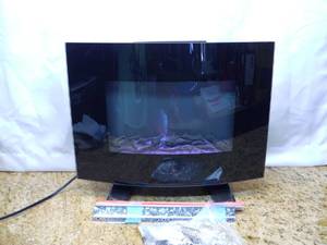 lot 17 image: Mainstays WFP-22C Freestanding or Wall Mounted Fireplace Heater, Black Finish, WFP-22C-Open Box